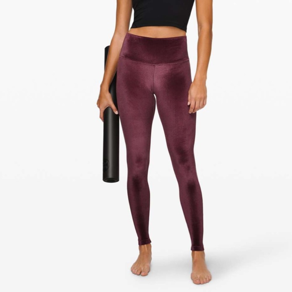 Lululemon Wonder Lounge High Rise Velvet Leggingd